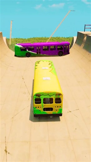 The Ultimate Mega Ramp Bus Challenge: Can It Survive the Drop?🚍😱 #viral #beamngdrive #gaming