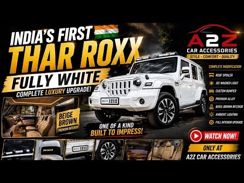 India’s First Fully White Thar Roxx 😱 | Complete Luxury Interior & Exterior Modification