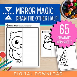 Symmetry Drawing Worksheets: Mirror Art Activity for Kids (PDF Download) - Etsy UK