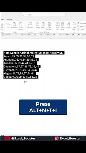 📊 Convert Text to Table in Microsoft Word Instantly! ⚡ #excel #exceltips #exceltricks