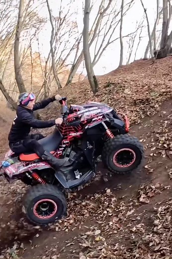 ATV Riding Adventure Through Autumn Woods