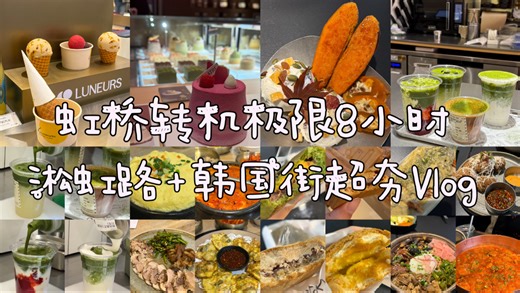 虹桥转机极限8小时淞虹路 韩国街超夯Vlog