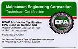 Universal Hvac Technician Certification Pictures
