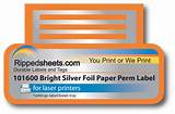 Pictures of Silver Foil Laser Labels