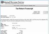 Images of Irs Tax Return Transcript