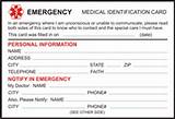 Photos of Printable Emergency Card