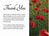 Photos of Thank You Card For Flowers Sent To Funeral