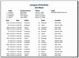 Baseball League Schedule Maker Pictures