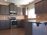 Grey Stained Wood Kitchen Cabinets Photos