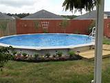 Round Above Ground Pool Landscaping Photos