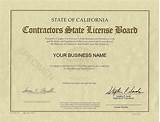California Contractor Licence Photos