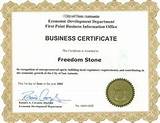 Pictures of Federal Business License