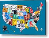 License Plate Usa Map Metal Pictures