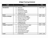 Photos of Training Schedule