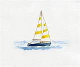 Images of Sailing Boats In Watercolor