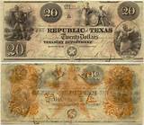 Republic Of Texas 3 Dollar Bill
