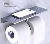 Double Toilet Paper Holder With Shelf Pictures
