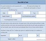 Images of Bill Of Sale Form For Boat Motor And Trailer