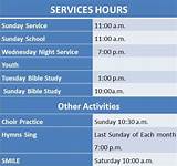 Sunday Church Service Hours Images