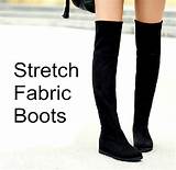 Black Fabric Stretch Boots Pictures