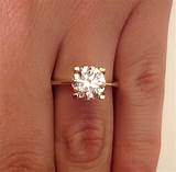Solitaire Diamond Ring Gold Band Pictures