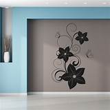 Orange Flower Wall Stickers Pictures