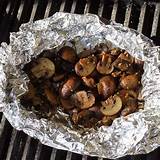 Mushrooms On The Grill In Foil Images