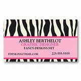 Pictures of Pink Zebra Business Card Designs