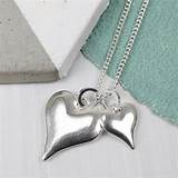 Silver Double Heart Necklace Photos
