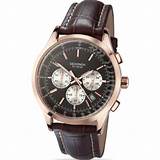 Mens Brown Leather Chronograph Watch Photos