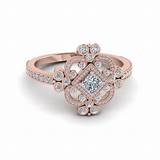 Photos of Rose Gold Princess Cut Halo Engagement Ring