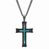 Mens Cross Necklace Stainless Steel 24 Inch Length Photos