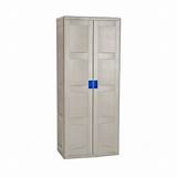 Images of Sterilite 01428501 4-shelf Utility Cabinet With Putty Handles Platinum