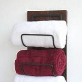 Wall Mounted Towel Rack Rolled Towels Photos
