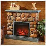 Pictures of Rustic Stone Electric Fireplace