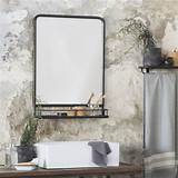 Pictures of Black Metal Mirror With Shelf
