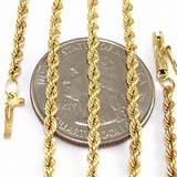 Images of 14k Yellow Gold Rope Chain Necklace