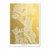 Gold Foil City Maps Pictures