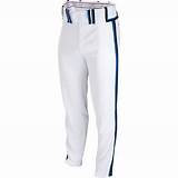 Baseball Pants White With Navy Piping