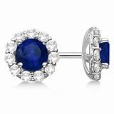 Blue Sapphire Stud Earrings White Gold Pictures