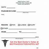 Photos of Printable Doctors Note For School