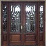 Leaded Glass Double Entry Doors Images