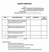 Formal Quote Template
