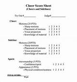 Images of High School Cheer Score Sheet