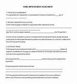 Pictures of Home Improvement Contractor Agreement