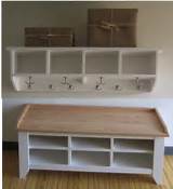 Entryway Bench And Storage Shelf With Hooks Pictures