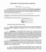 Pictures of Free Independent Contractor Agreement Template