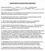 Free Sample Of Independent Contractor Agreement Images