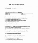 Performance Contract Template Free Pictures