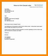 Sample Return To Work Letter After Medical Leave Photos